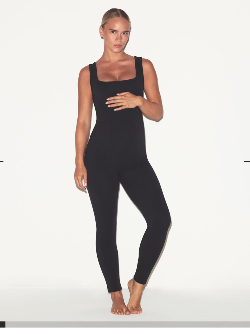 SKIMS Cotton Jersey Maternity Catsuit Black Soot Size Small NWT